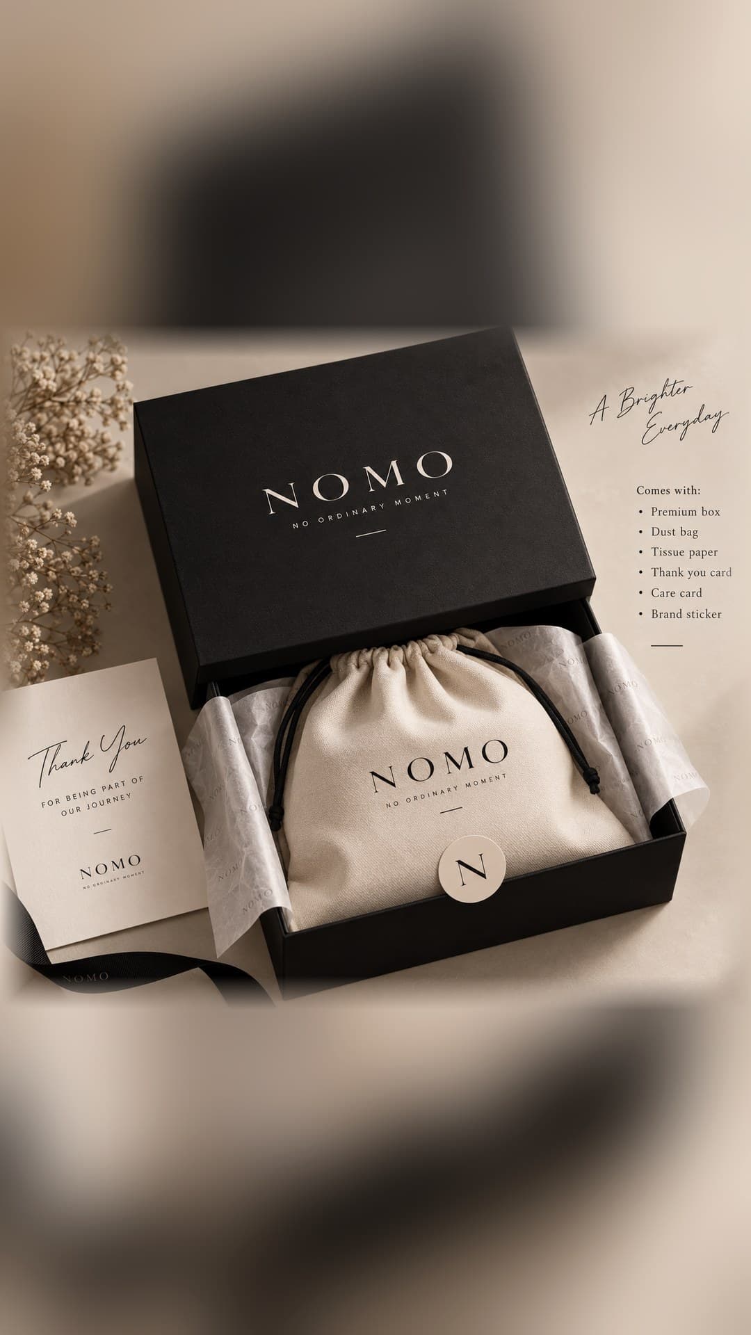 NOMO gift packaging — a brighter everyday